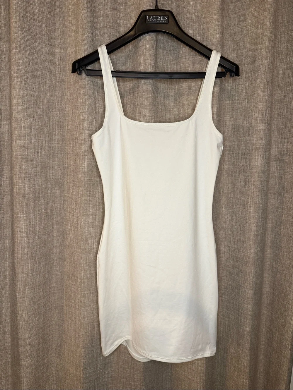 NWT SKIMS Signature Swim Tank Dress Slip Cover Up - White (Size Large)